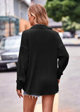 Textured Dropped Shoulder Longline Shirt - Trendsi - Flyclothing LLC