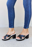 Weeboo Cherish The Moments Contrast Platform Sandals in Black - Trendsi - Flyclothing LLC