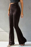 Ribbed High Waist Flare Pants - Trendsi - Flyclothing LLC