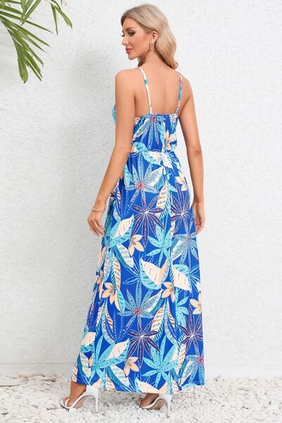 Printed Surplice Maxi Cami Dress - Trendsi