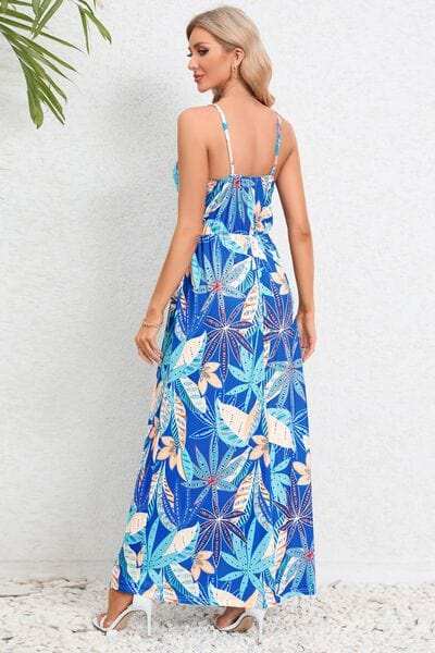 Printed Surplice Maxi Cami Dress - Trendsi - Flyclothing LLC