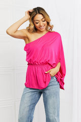 White Birch Forever And Always Full Size One Shoulder Top - Trendsi - Flyclothing LLC