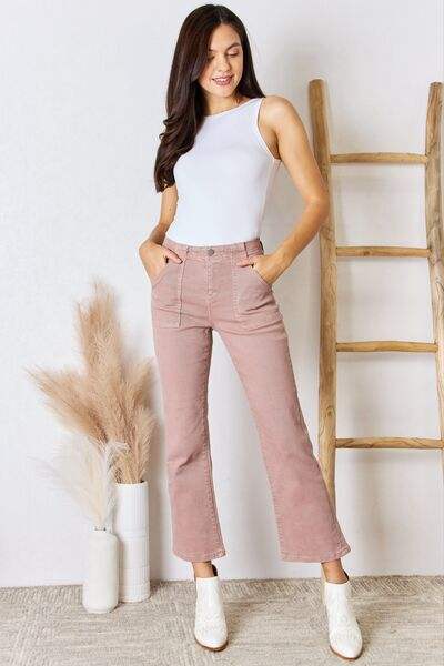 RISEN Full Size High Rise Ankle Flare Jeans - Trendsi - Flyclothing LLC