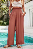 Smocked Wide Leg Pants with Pockets - Trendsi - Flyclothing LLC