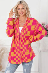 Contrast Exposed Seam Open Front Cardigan - Trendsi - Flyclothing LLC