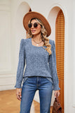 Square Neck Puff Sleeve Top - Trendsi