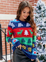 Christmas Round Neck Sweater - Trendsi - Flyclothing LLC