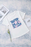 Leopard Floral Graphic Round Neck Tee - Trendsi - Flyclothing LLC