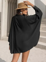 Openwork Button Up Long Sleeve Shirt - Trendsi - Flyclothing LLC