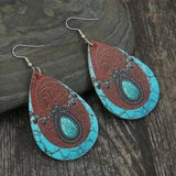 PU Leather Iron Hook Teardrop Earrings - Trendsi