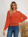 Cutout Round Neck Knit Top - Trendsi - Flyclothing LLC