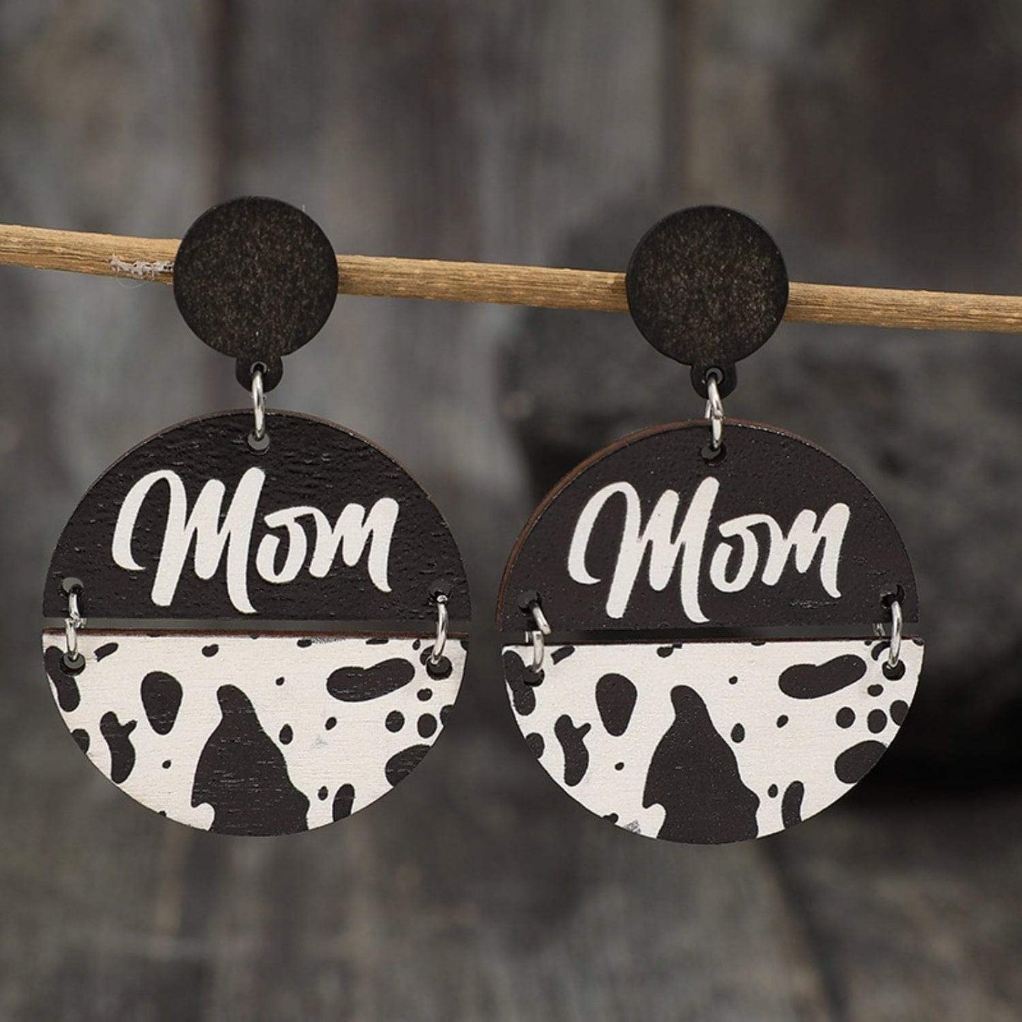 Alloy Wooden Dangle Earrings - Trendsi - Flyclothing LLC