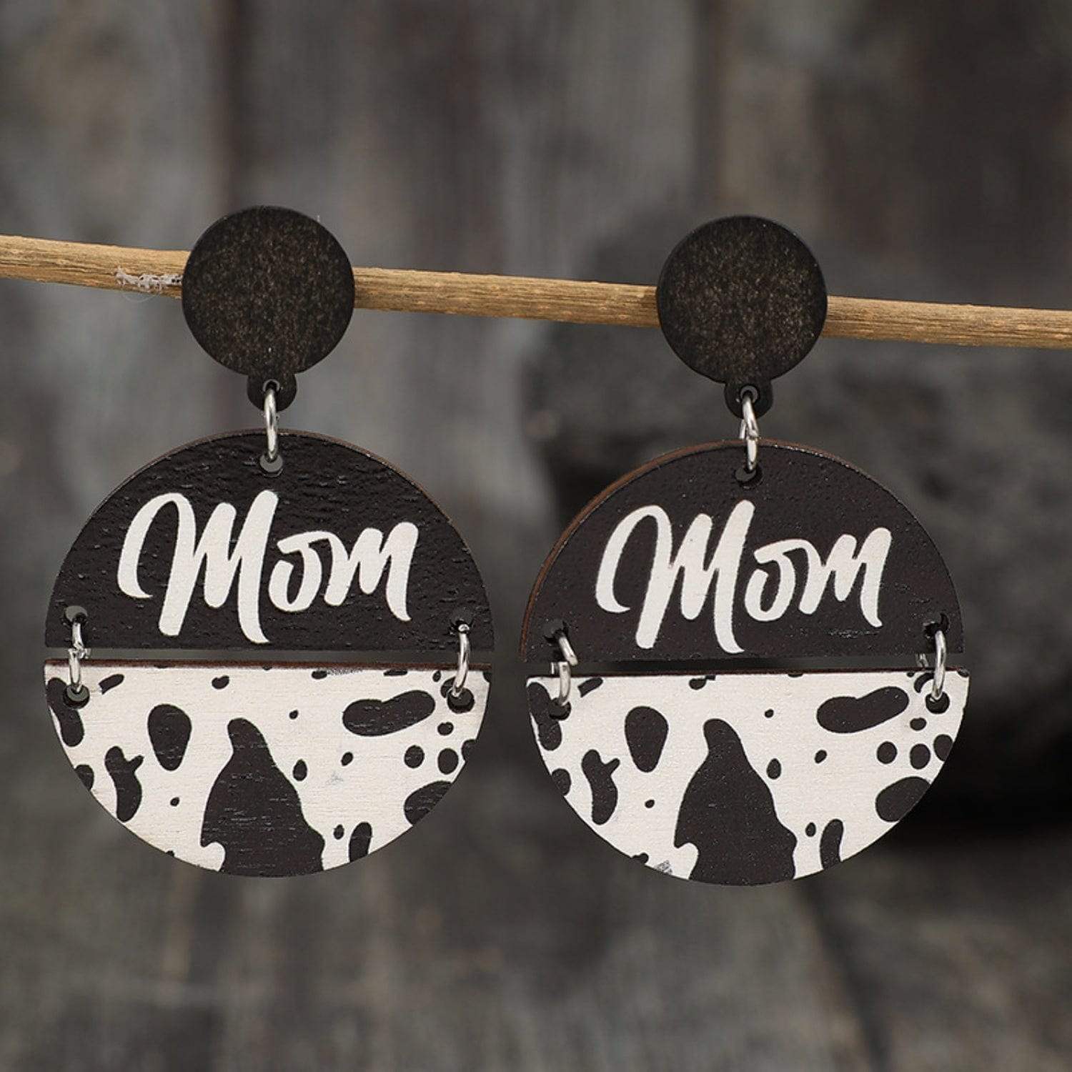 Alloy Wooden Dangle Earrings - Trendsi - Flyclothing LLC