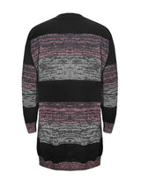 Striped Open Front Long Sleeve Cardigan with Pockets - Trendsi - Flyclothing LLC