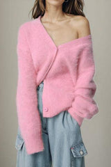 Button Up Dropped Shoulder Cardigan - Trendsi - Flyclothing LLC