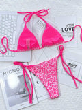Leopard Print Halter Neck Tie Side Bikini Set - Trendsi - Flyclothing LLC
