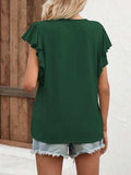 Notched Cap Sleeve T-Shirt - Trendsi - Flyclothing LLC