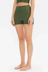 Slim Fit Wide Waistband Sports Shorts - Trendsi - Flyclothing LLC