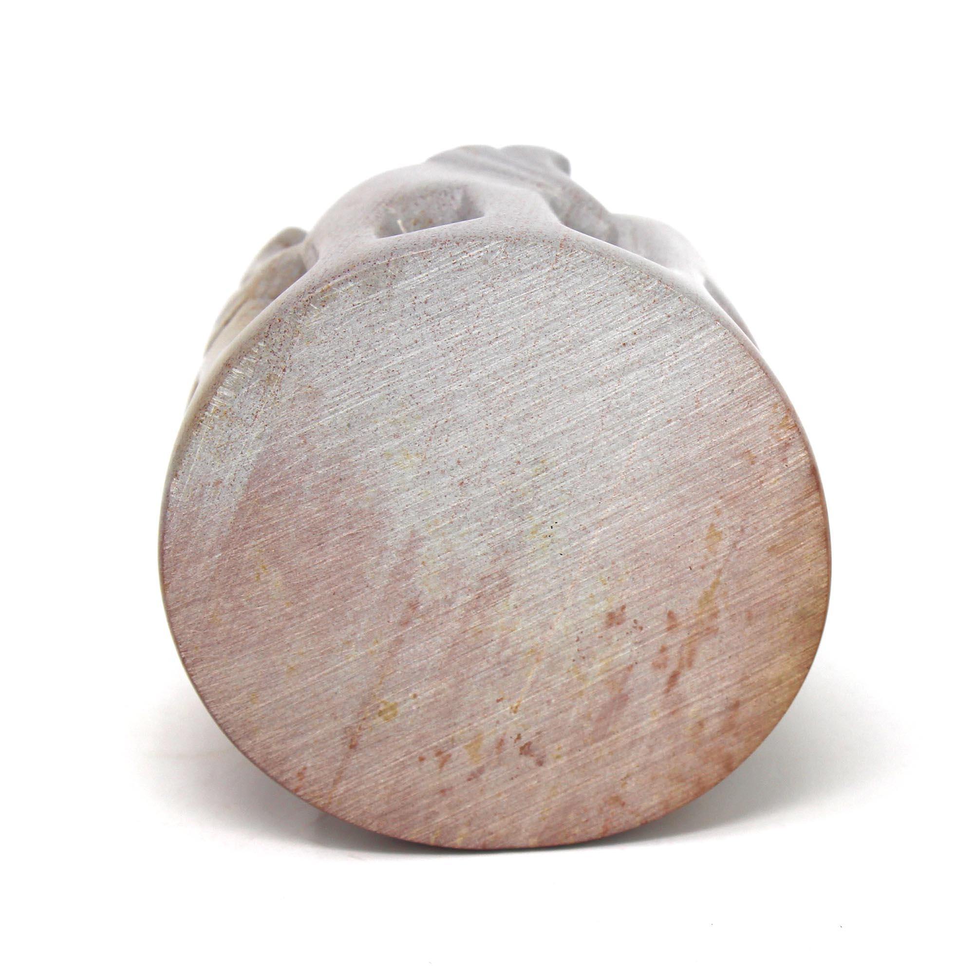Circle of Elephants Soapstone Sculpture, 3 to 3.5-inch - Light Natural Stone - SMOLArt