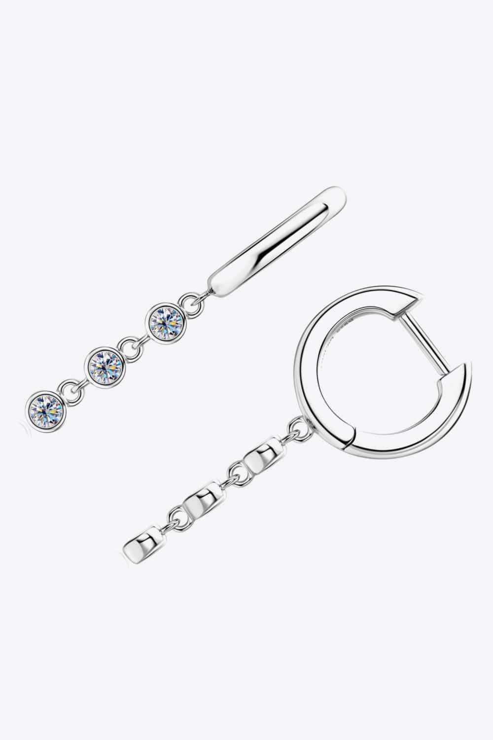 Moissanite Decor 925 Sterling Silver Earrings - Trendsi - Flyclothing LLC