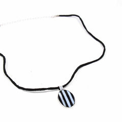 Pendant, Alabalone and Black Stripe - Artisana
