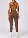 Cutout Racerback Active Jumpsuit - Trendsi - Flyclothing LLC