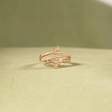 925 Sterling Silver Inlaid Zircon Butterfly Ring - Trendsi