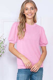 Reborn J Ribbed Round Neck Short Sleeve Top - Trendsi - Flyclothing LLC