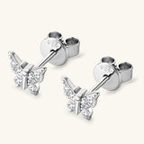 Moissanite 925 Sterling Silver Butterfly Stud Earrings - Trendsi