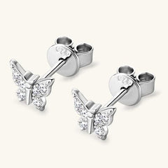 Moissanite 925 Sterling Silver Butterfly Stud Earrings - Trendsi