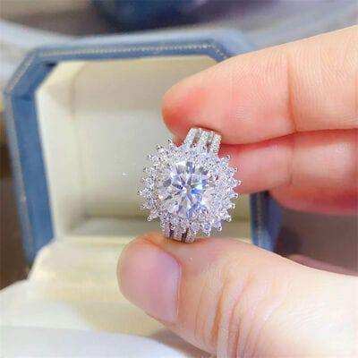 2 Carat Moissanite 925 Sterling Silver Ring - Trendsi - Flyclothing LLC