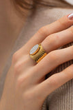 Wide Band Stainless Steel Open Ring - Trendsi - Flyclothing LLC