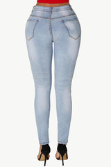 Acid Wash Ripped Skinny Jeans - Flyclothing LLC