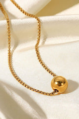 18K Gold-Plated Round Shape Pendant Necklace - Trendsi - Flyclothing LLC