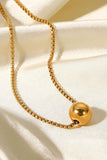 18K Gold-Plated Round Shape Pendant Necklace - Trendsi