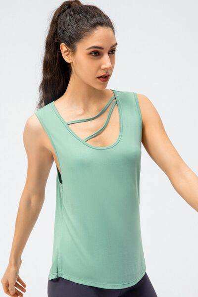 Cutout Reversible Active Tank - Trendsi - Flyclothing LLC