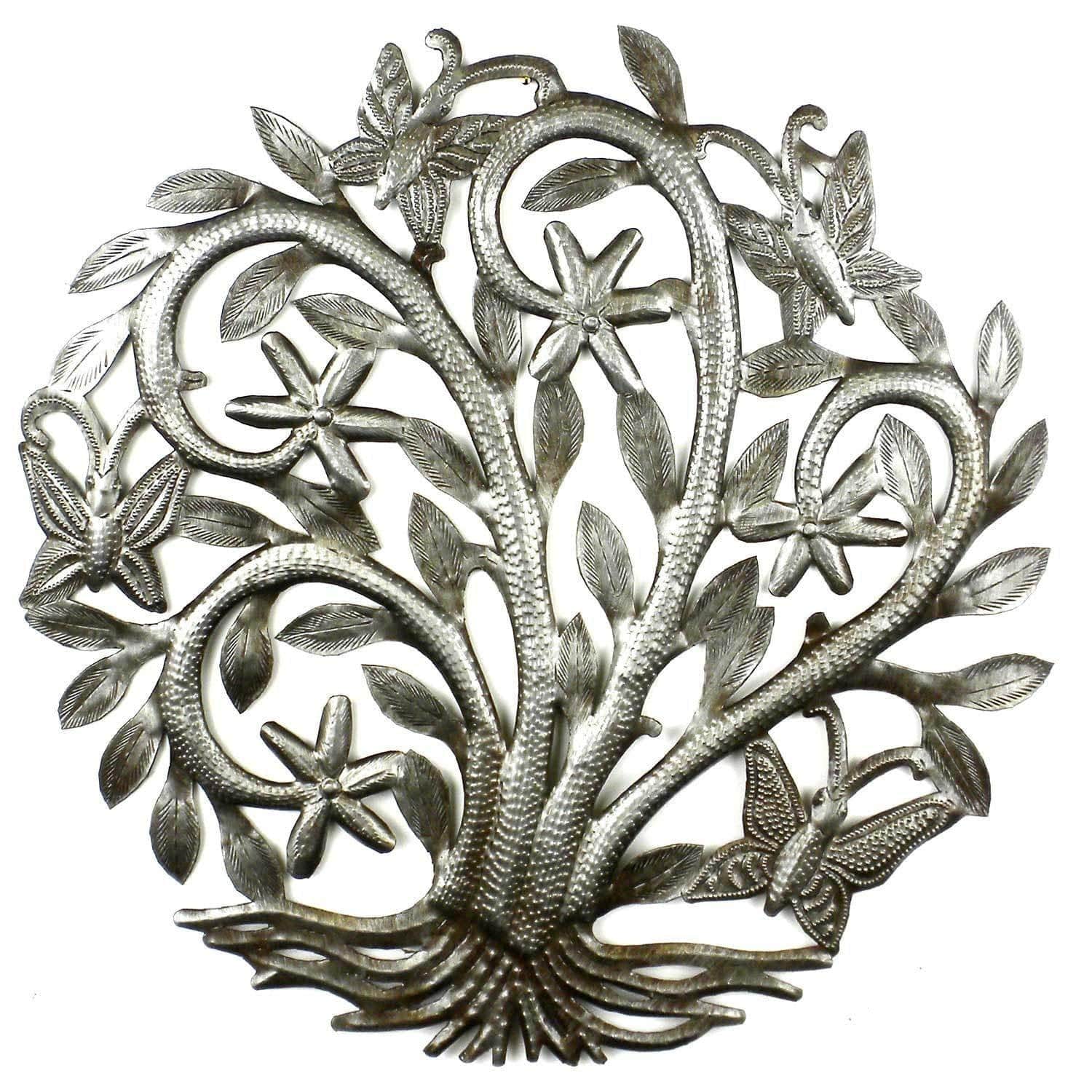 14 inch Tree of Life with Butterflies - Croix des Bouquets - Croix des Bouquets - Flyclothing LLC