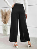 Chain Detail Slit Straight Pants - Trendsi
