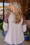 Leopard V-Neck Long Sleeve Top - Trendsi - Flyclothing LLC