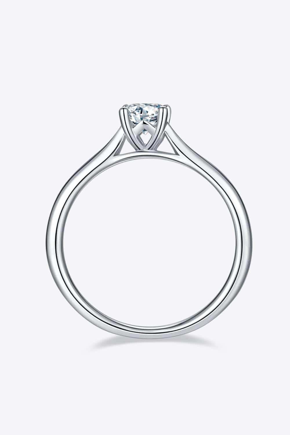 Moissanite 925 Sterling Silver Solitaire Ring - Trendsi - Flyclothing LLC