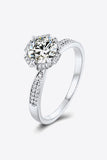 925 Sterling Silver 1 Carat Moissanite Ring - Trendsi