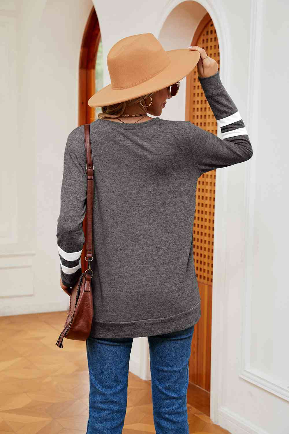 V-Neck Long Sleeve T-Shirt - Trendsi - Flyclothing LLC