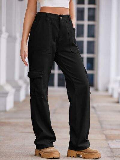Straight Denim Cargo Pants - Trendsi - Flyclothing LLC