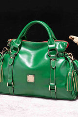 PU Leather Handbag with Tassels - Trendsi - Flyclothing LLC