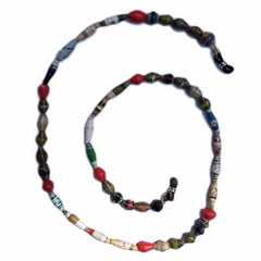 Face Mask/Eyeglass Paper Bead Chain, Black and Red - Creative Alternatives