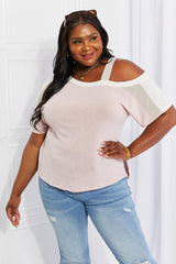Andree by Unit Full Size Something Simple Cold Shoulder Tee - Trendsi