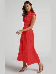 Cutout Mock Neck Sleeveless Dress - Trendsi