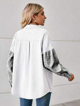 Leopard Button Up Denim Jacket - Trendsi - Flyclothing LLC