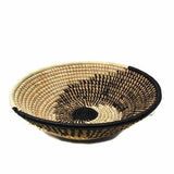 Woven Sisal Fruit Basket, Spiral Pattern in Natural/Black - Gitzell