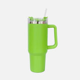 Stainless Steel Tumbler with Handle and Straw - Trendsi